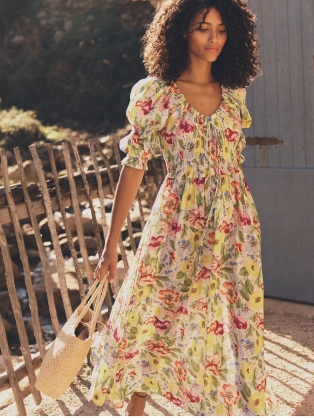 Doen Ischia dress blanc anemone bloom XS